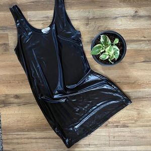 Faux Black Leather Dress